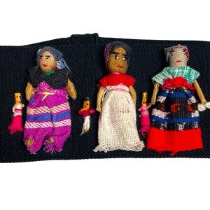Vintage Worry Dolls elastic hook & loop Belt Size‎ S/M